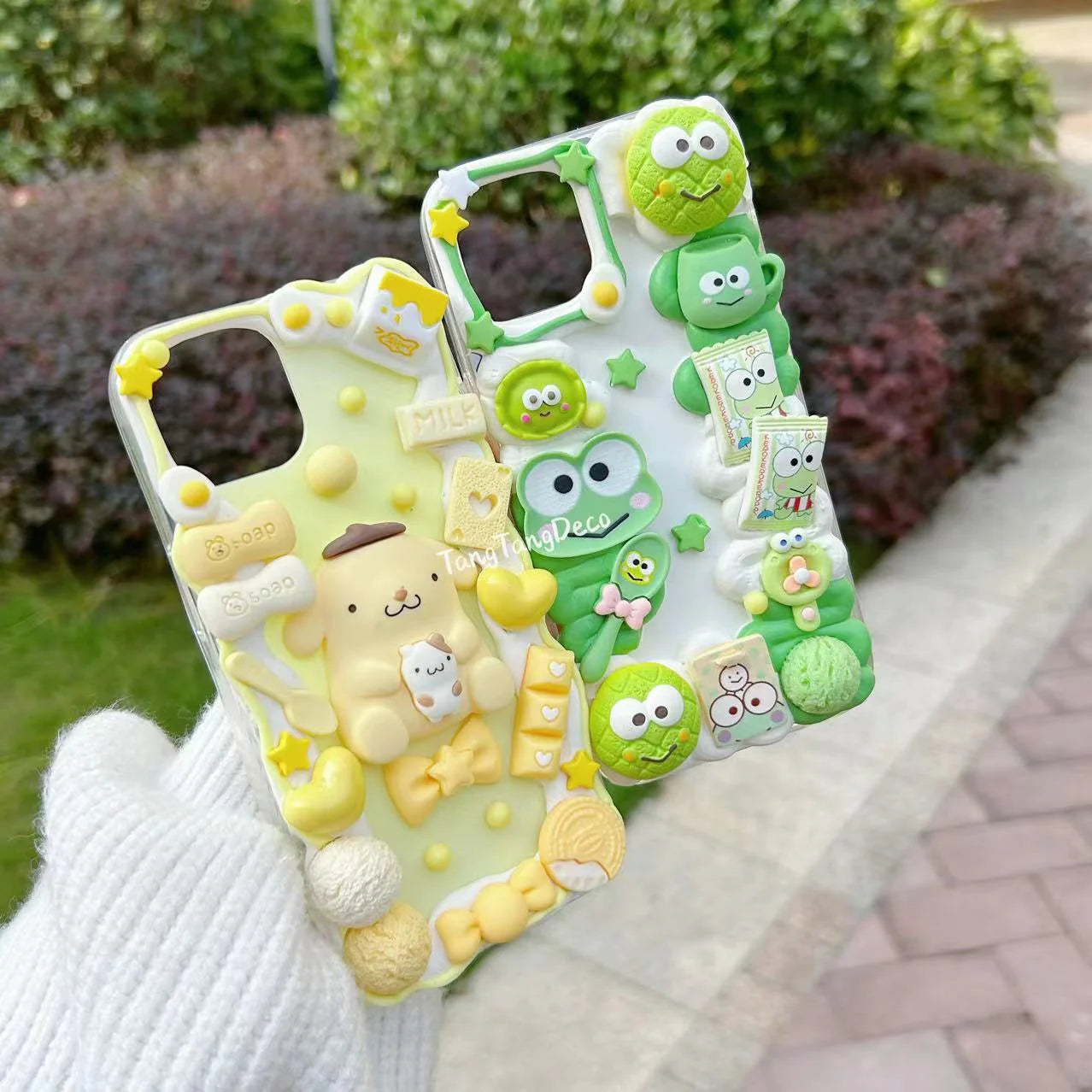 Keroppi / Pompom Purin Decoden Cream Phone Case Iphone Samsung Case